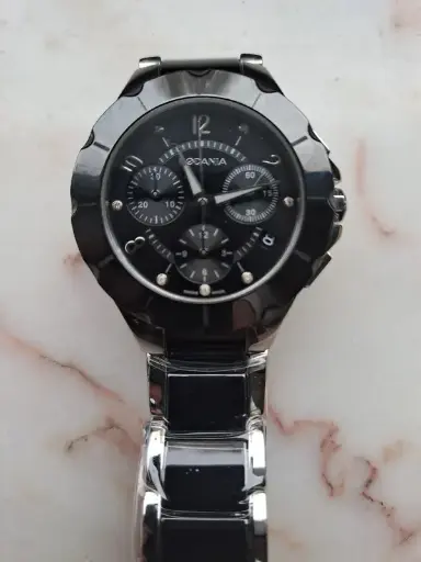 RODANIA TECH montre noir d'acier & de céramique