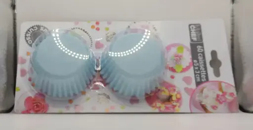 Caissettes, moules à cupcakes 60-Pièces en papier alimentaire , 5cm Diamètre x 3cm Hauteur, bleu