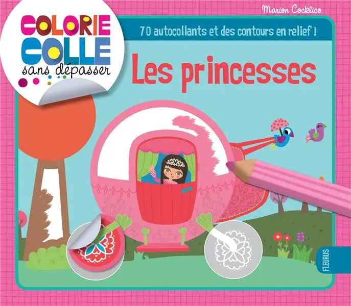 LIVRE COLORIE ET COLLE: LES PRINCESSES