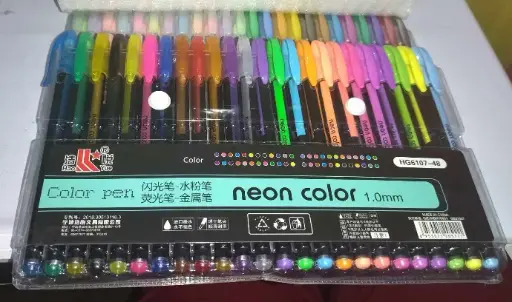 48 FEUTRES GEL DE COULEURS ASSORTIES PASTELS ET BRILLANTES